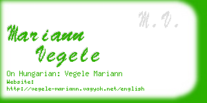 mariann vegele business card
